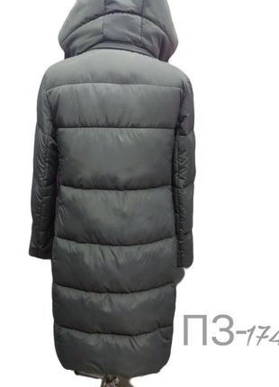 Зимове стильне молодіжне пальто сірого кольору/ розмір 465 фото