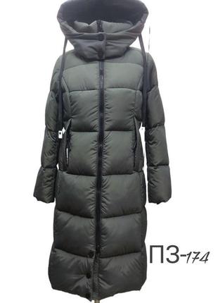 Зимове стильне молодіжне пальто сірого кольору/ розмір 466 фото