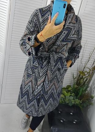 Стильне жіноче пальто весна-осінь, абстракція / розміри 46, 48,524 фото