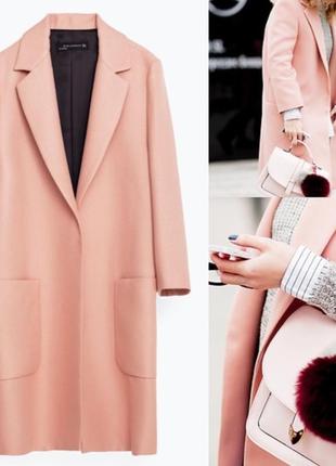Zara пальто пудровое