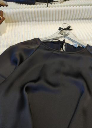 Сатинова вкорочена блузка h&m p m-l6 фото