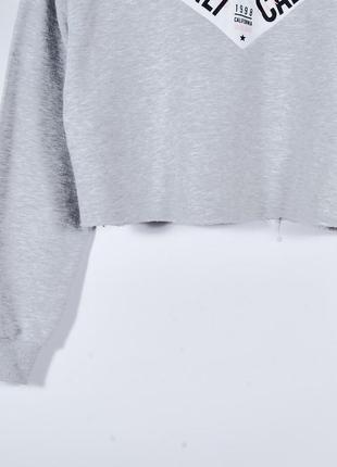 Женский короткий серый свитшот, жіночий короткий светр4 фото