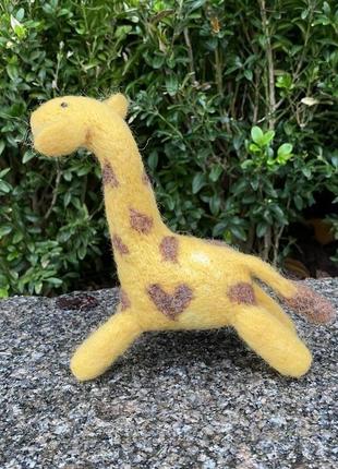 Жирафа. іграшка з вовни «жирафка» , створена у техніці сухого валяння5 фото