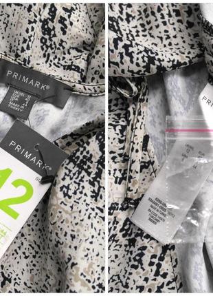 Новая брендовая блузка "primark" серая со змеиным принтом. размер uk12/eur40.6 фото