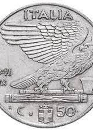 Монета "20 чентезімо" (xf) 1941 рік, італія.2 фото