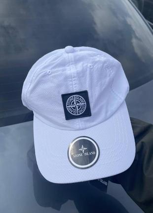 Новая кепка stone island бейсболка нейлон белая черная серая стоник2 фото