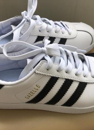 Стильні шкіряні кеди adidas gazelle1 фото