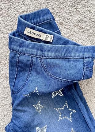 Красивые леггинсы имитация под джинсы на девочку 4-5 лет2 фото