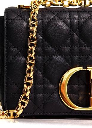 Сумочка диор 👜 christian dior small dior caro bag black supple cannage calfskin5 фото