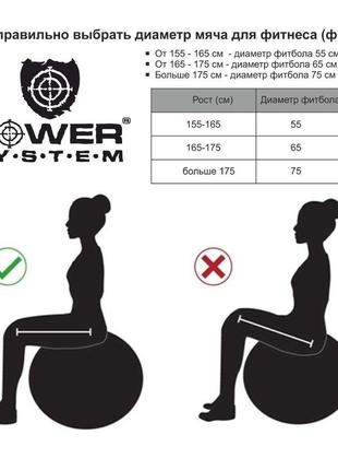 Мяч для фитнеса 75 см power system фиолетовый (2000002001027)4 фото