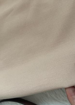 Юбка мини нюдового пудрового цвета классическая высокая посадка4 фото