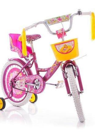 Дитячий двоколісний велосипед girls 18 дюймів рожевий2 фото