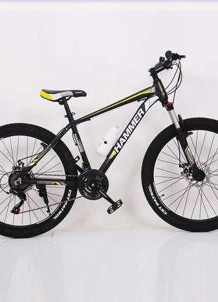 Гірський спортивний велосипед s200 hammer чорно-жовтий 26 дюймів