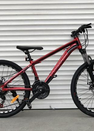 Гірський велосипед алюмінієвий toprider 24 дюйми 680 червоний ...