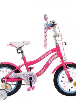 Двоколісний дитячий велосипед 14 дюймів profi y14242s-1 unicor...2 фото