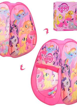 Дитячий ігровий намет my little pony+100 кульок, літл поні м 6103