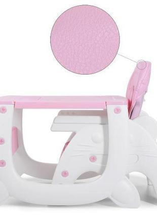 Стільчик для годування зі столиком 2в1 m 3612-8 рожевий3 фото