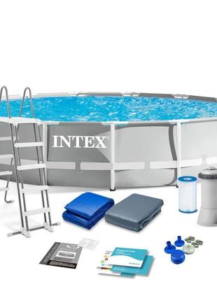 Басейн каркасний intex круглий (457-107 см) 26724 фільтр-насос...