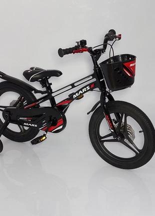 Дитячий двоколісний велосипед 16 дюймів mars-3 магнієвий чорний2 фото