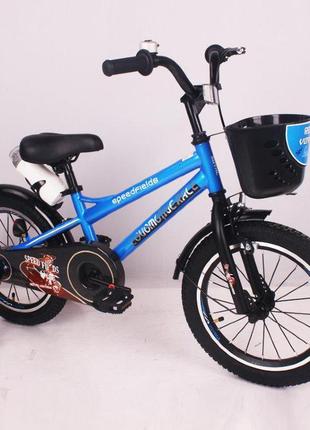 Дитячий двоколісний велосипед 16 дюймів speed fields-16 синій