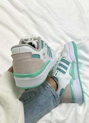 Adidas forum white green3 фото