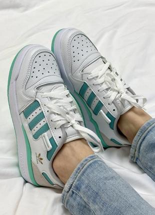 Adidas forum white green5 фото