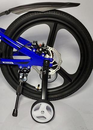 Дитячий двоколісний велосипед 16 дюймів mars-3 магнієвий синій3 фото