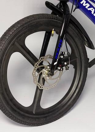 Дитячий двоколісний велосипед 16 дюймів mars-3 магнієвий синій5 фото