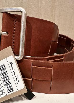 Кожаный плетеный ремень massimo dutti4 фото