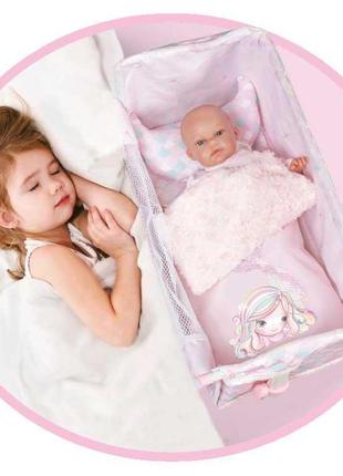 Дитяче ліжечко для ляльки decuevas 51241 манеж ляльковий з акс...5 фото