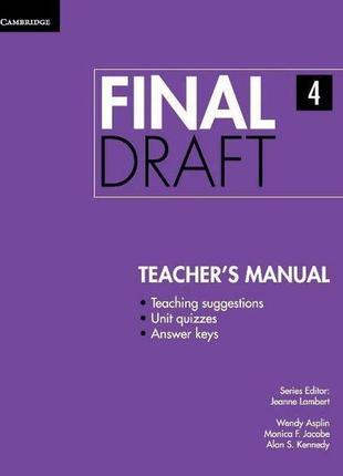 Книга final draft 4 teacher's manual (9781107495593) cambridge...