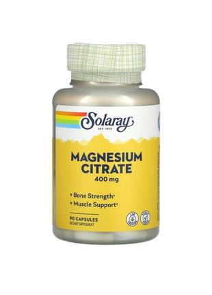 Solaray magnesium citrate 400mg соларей, цитрат магния, 400 мг, 90 капсул (133 мг в 1 капсуле)2 фото