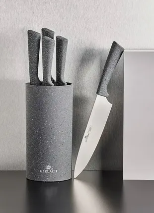 Набор ножей gerlach 5 штук в блоке smart granit, польша3 фото