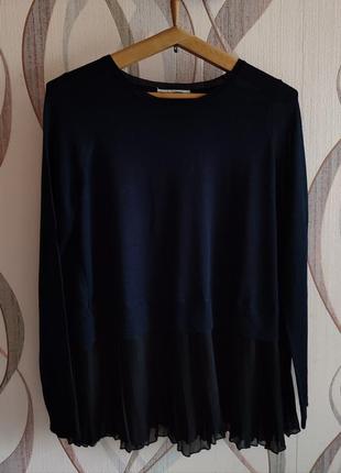 Синяя женская туника джемпер свитер свитшот худи футболка sandro paris размер m