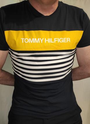 Новая сток оригинал фирменная катон футболка Tommy hilfiger.м-л.