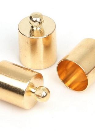 Колпачки концевики для браслетов бижутерии цвет   gold 8*12 мм1 фото
