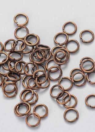 Соеденительные  кольца  для украшений 6 мм цвет медь