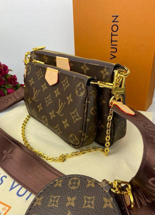 Женская сумочка multi pochette brown4 фото