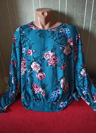 Блуза цветочный принт размер 4xl