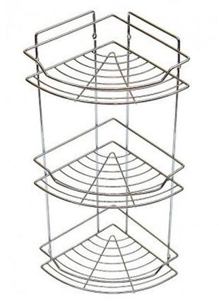 Полиця для ванної кутова 58*22*22см 3-х ярусне besser 0435e