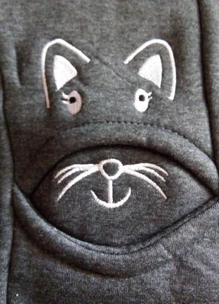 Підліткові футболки з котиками на колінах теплі лосіни на хутрі2 фото