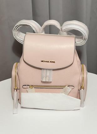 Розовый кожаный рюкзак michael kors3 фото