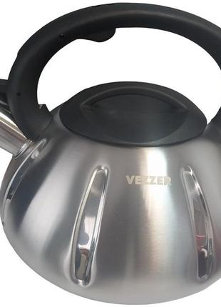 Чайник зі свистком vezzer vz0066 3 л сріблястий