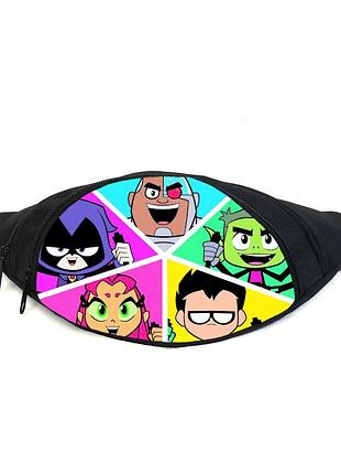 Поясная сумка бананка юные титаны teen titans (tt -016) gear bag черная