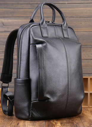 Великий чоловічий шкіряний рюкзак сумка 2 в 1 трасформер, сумка-рюкзак для чоловіків з натуральної шкіри