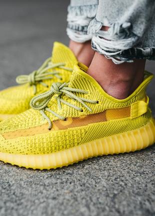 Adidas yeezy boost 350 v2 yellow glow in dark - скидка.7 фото