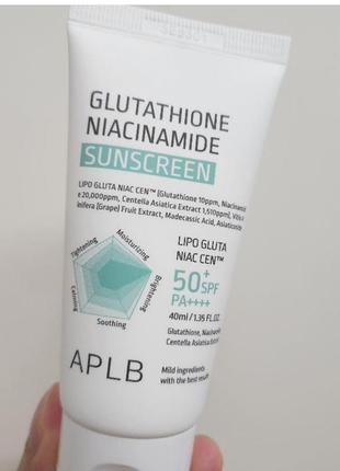 Aplb glutathione niacinamide sunscreen солнцезащитный крем с глутатион ниацинамидом3 фото