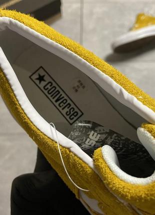 Женские кеды converse one star premium suede yellow, женские кеды конверс ван стар премиум7 фото