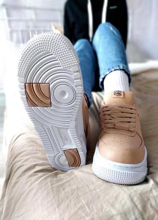 Air force 1 pixel beige5 фото