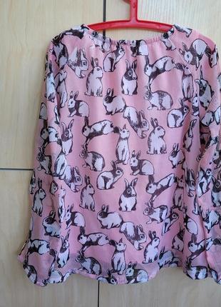 Блузка с кроликами h&amp;m на 6-7 лет6 фото